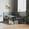 Stella Homewares Metal Bed Frame without Mattress with Footboard Black 107x203 cm King Single