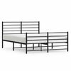 Stella Homewares Metal Bed Frame without Mattress with Footboard Black 135x190 cm
