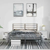 Stella Homewares Metal Bed Frame without Mattress with Footboard Black 135x190 cm