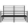 Stella Homewares Metal Bed Frame without Mattress with Footboard Black 135x190 cm