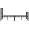 Stella Homewares Metal Bed Frame without Mattress with Footboard Black 135x190 cm
