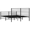 Stella Homewares Metal Bed Frame without Mattress with Footboard Black 135x190 cm