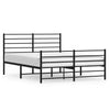 Stella Homewares Metal Bed Frame without Mattress with Footboard Black 150x200 cm