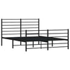 Stella Homewares Metal Bed Frame without Mattress with Footboard Black 150x200 cm
