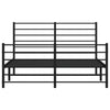 Stella Homewares Metal Bed Frame without Mattress with Footboard Black 150x200 cm