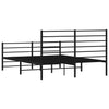 Stella Homewares Metal Bed Frame without Mattress with Footboard Black 150x200 cm