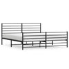 Stella Homewares Metal Bed Frame without Mattress with Footboard Black 183x203 cm King