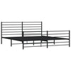 Stella Homewares Metal Bed Frame without Mattress with Footboard Black 183x203 cm King