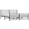 Stella Homewares Metal Bed Frame without Mattress with Footboard Black 183x203 cm King