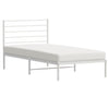 Stella Homewares Metal Bed Frame without Mattress with Headboard White 107x203 cm King Single