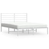 Stella Homewares Metal Bed Frame without Mattress with Headboard White 150x200 cm