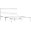 Stella Homewares Metal Bed Frame without Mattress with Headboard White 150x200 cm