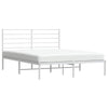 Stella Homewares Metal Bed Frame without Mattress with Headboard White 150x200 cm