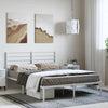 Stella Homewares Metal Bed Frame without Mattress with Headboard White 150x200 cm