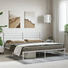 Stella Homewares Metal Bed Frame without Mattress with Headboard White 183x203 cm King