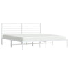 Stella Homewares Metal Bed Frame without Mattress with Headboard White 183x203 cm King