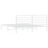 Stella Homewares Metal Bed Frame without Mattress with Headboard White 183x203 cm King