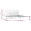Stella Homewares Metal Bed Frame without Mattress with Headboard White 183x203 cm King