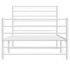 Stella Homewares Metal Bed Frame without Mattress with Footboard White 107x203 cm King Single