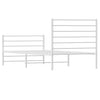 Stella Homewares Metal Bed Frame without Mattress with Footboard White 107x203 cm King Single