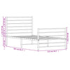 Stella Homewares Metal Bed Frame without Mattress with Footboard White 107x203 cm King Single