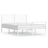 Stella Homewares Metal Bed Frame without Mattress with Footboard White 135x190 cm