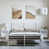 Stella Homewares Metal Bed Frame without Mattress with Footboard White 135x190 cm