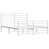 Stella Homewares Metal Bed Frame without Mattress with Footboard White 135x190 cm