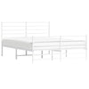 Stella Homewares Metal Bed Frame without Mattress with Footboard White 135x190 cm