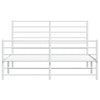 Stella Homewares Metal Bed Frame without Mattress with Footboard White 135x190 cm