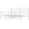 Stella Homewares Metal Bed Frame without Mattress with Footboard White 135x190 cm