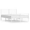 Stella Homewares Metal Bed Frame without Mattress with Footboard White 150x200 cm