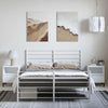 Stella Homewares Metal Bed Frame without Mattress with Footboard White 150x200 cm