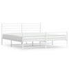 Stella Homewares Metal Bed Frame without Mattress with Footboard White 183x203 cm King