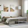 Stella Homewares Metal Bed Frame without Mattress with Footboard White 183x203 cm King