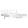 Stella Homewares Metal Bed Frame without Mattress with Footboard White 183x203 cm King