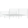 Stella Homewares Metal Bed Frame without Mattress with Footboard White 183x203 cm King