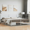Stella Homewares Metal Bed Frame without Mattress with Footboard White 183x203 cm King