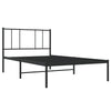 Stella Homewares Metal Bed Frame without Mattress with Headboard Black 107x203 cm King Single