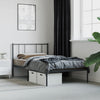 Stella Homewares Metal Bed Frame without Mattress with Headboard Black 107x203 cm King Single