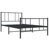 Stella Homewares Metal Bed Frame without Mattress with Footboard Black 107x203 cm King Single