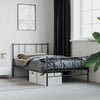 Stella Homewares Metal Bed Frame without Mattress with Footboard Black 107x203 cm King Single