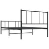 Stella Homewares Metal Bed Frame without Mattress with Footboard Black 107x203 cm King Single
