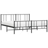 Stella Homewares Metal Bed Frame without Mattress with Footboard Black 183x203 cm King