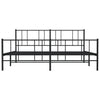 Stella Homewares Metal Bed Frame without Mattress with Footboard Black 183x203 cm King