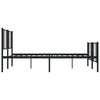 Stella Homewares Metal Bed Frame without Mattress with Footboard Black 183x203 cm King