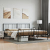 Stella Homewares Metal Bed Frame without Mattress with Footboard Black 183x203 cm King