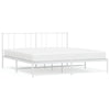 Stella Homewares Metal Bed Frame without Mattress with Headboard White 183x203 cm King