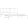Stella Homewares Metal Bed Frame without Mattress with Headboard White 183x203 cm King