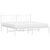Stella Homewares Metal Bed Frame without Mattress with Headboard White 183x203 cm King